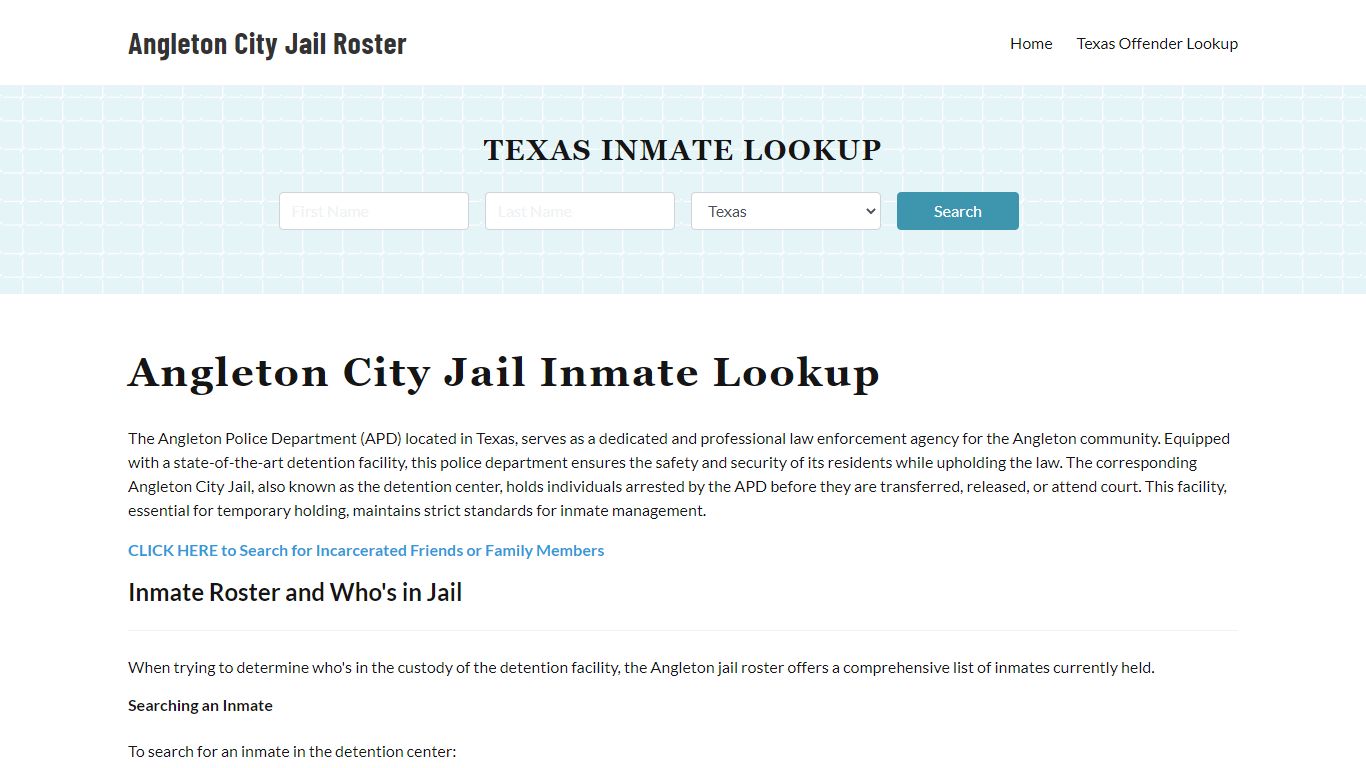Angleton Police Department & City Jail, TX Inmate Roster, Arrests, Mugshots